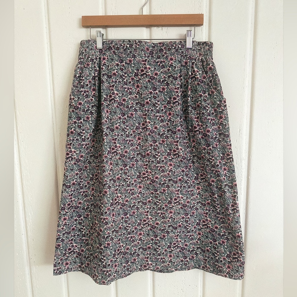1980s RUSS Floral A-Line Skirt